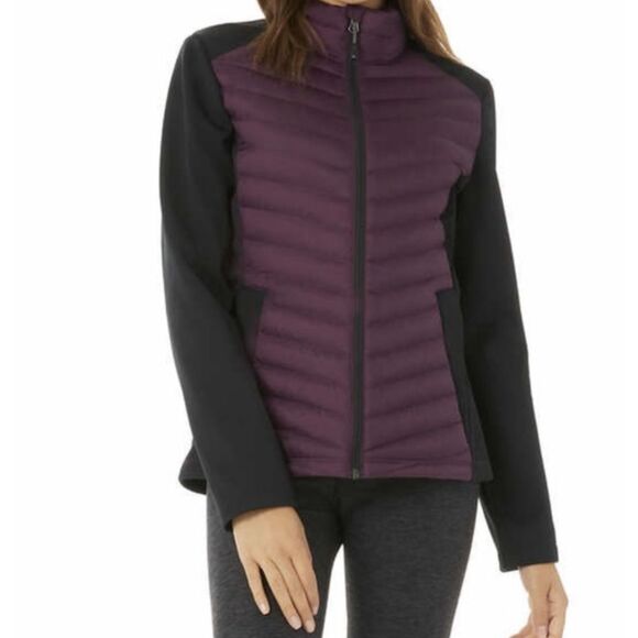 32 Degrees Heat Women's Full Zip Sz Medium Soft Feel Mixed Media Jacket Purple - Picture 1 of 5